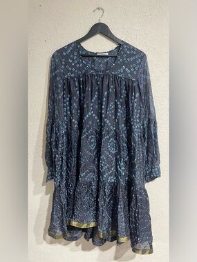 V.De.Vinster | Silk Blend Boho Navy Dress